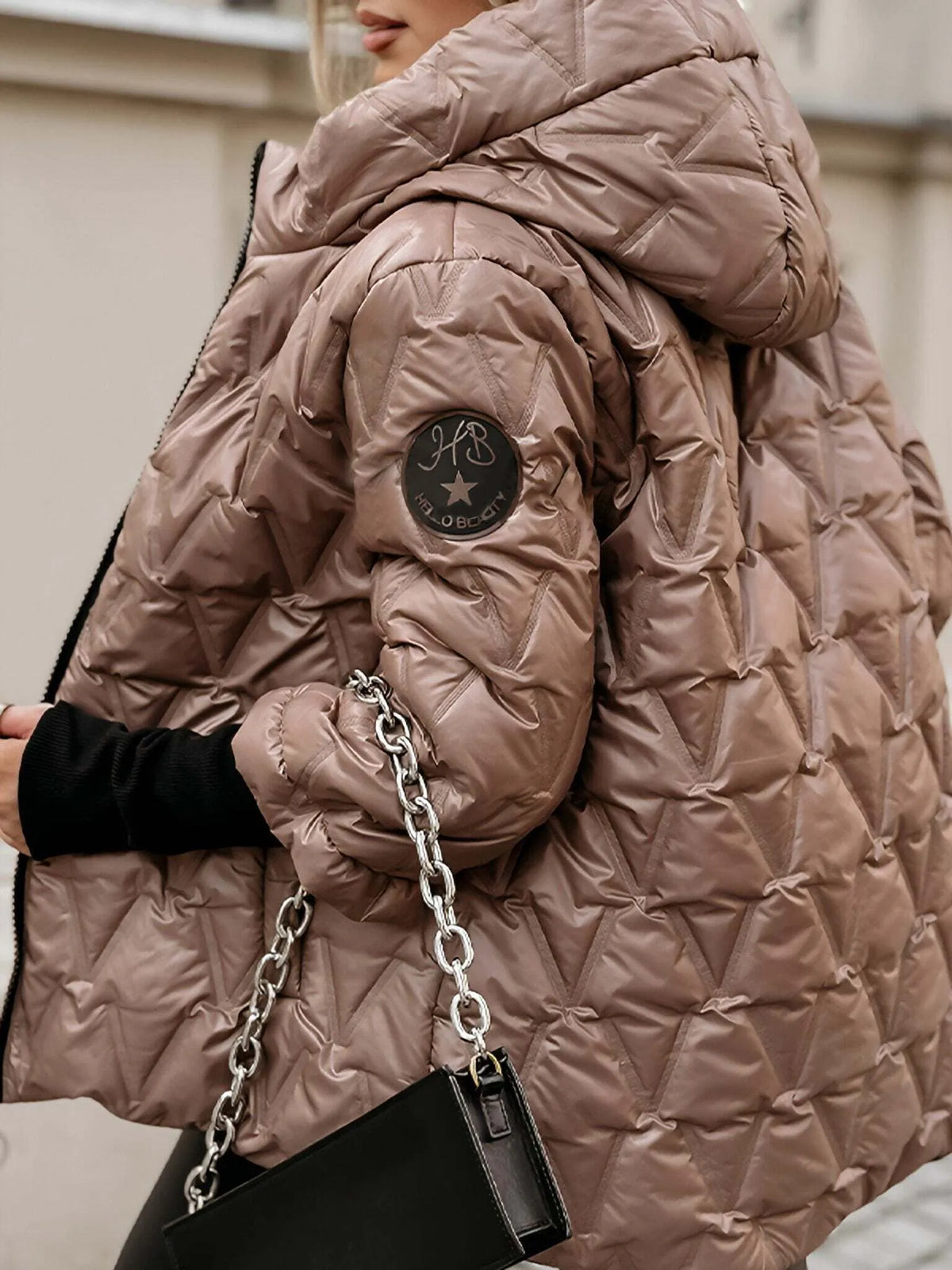 Autumn and Winter Diamond Patchwork Cotton Jacket
