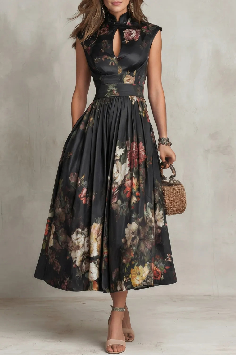 Vintage floral elegance – Midi dress