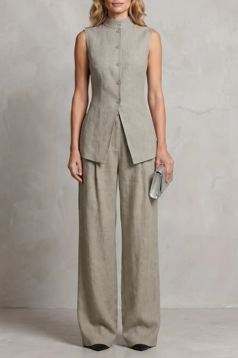 Draped tailored elegance – Trouser set