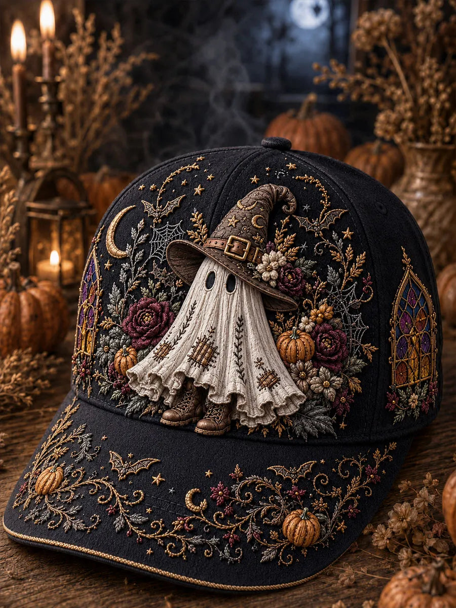 Gothic Floral Witch Ghost Halloween Baseball Cap