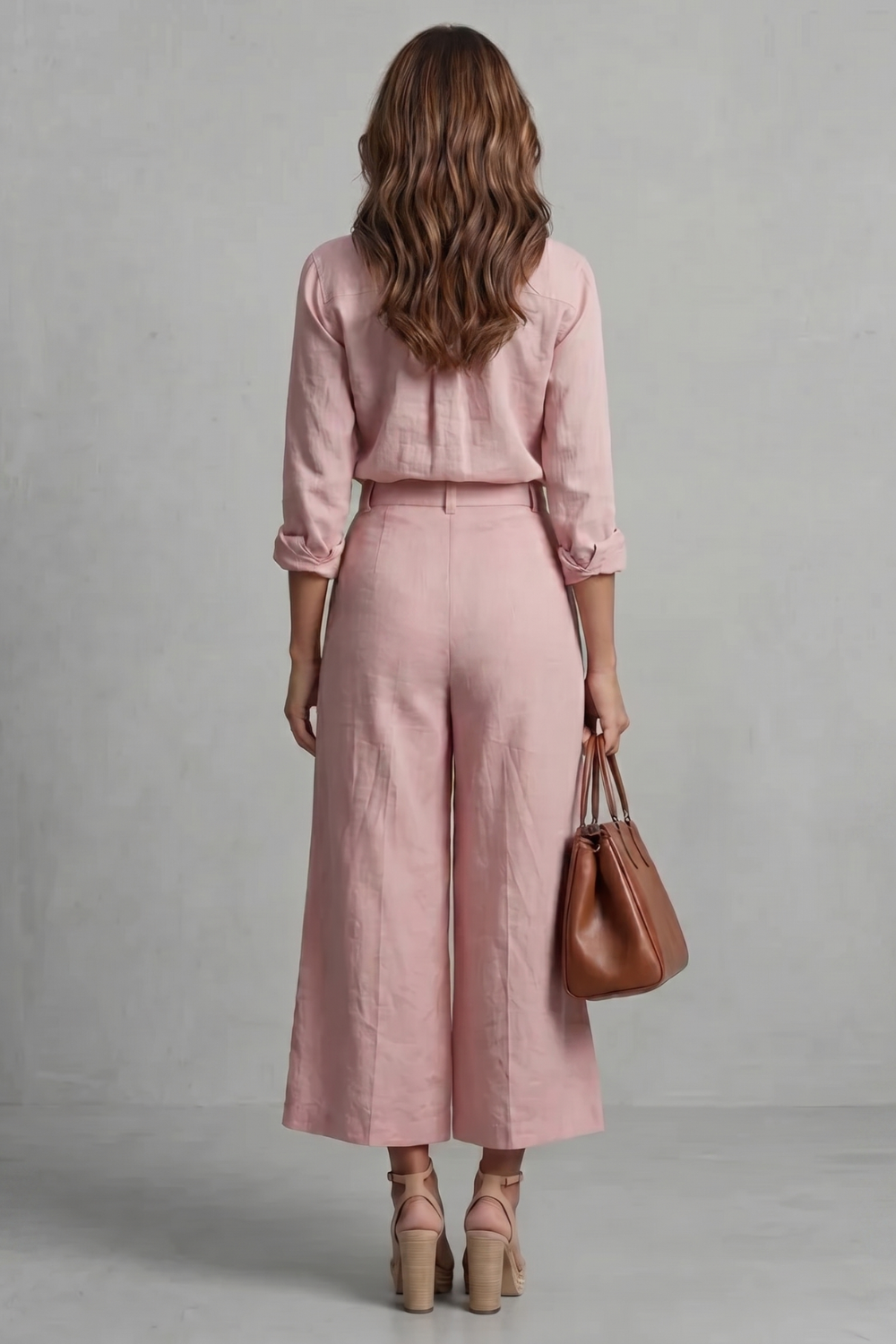 Soft linen finish – Wide-leg co-ord set