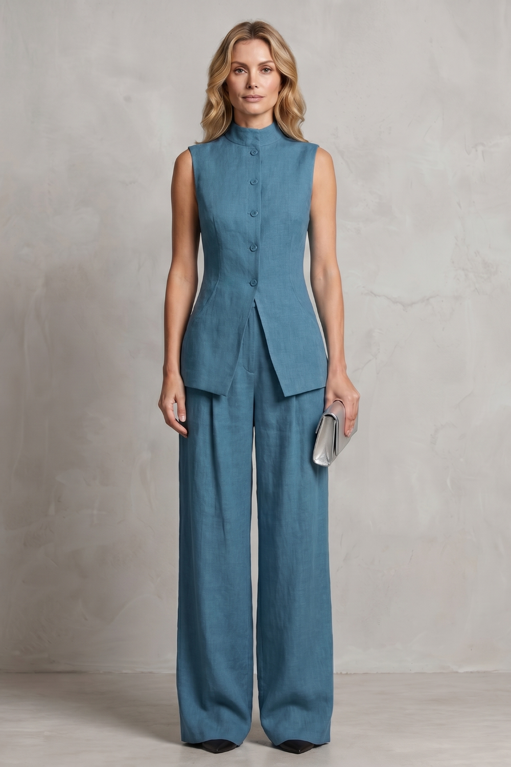 Draped tailored elegance – Trouser set