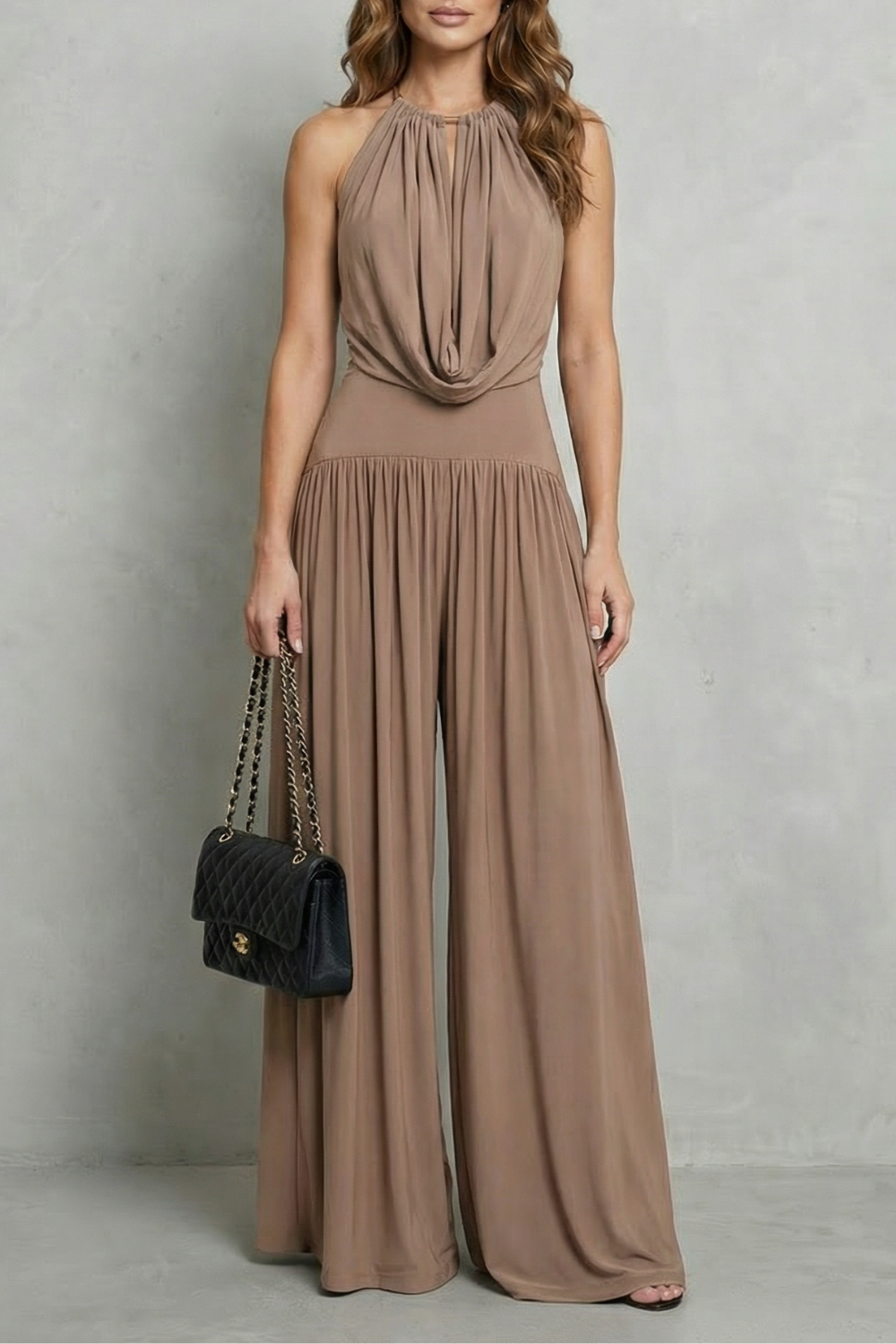 Draped halter elegance – Two piece set