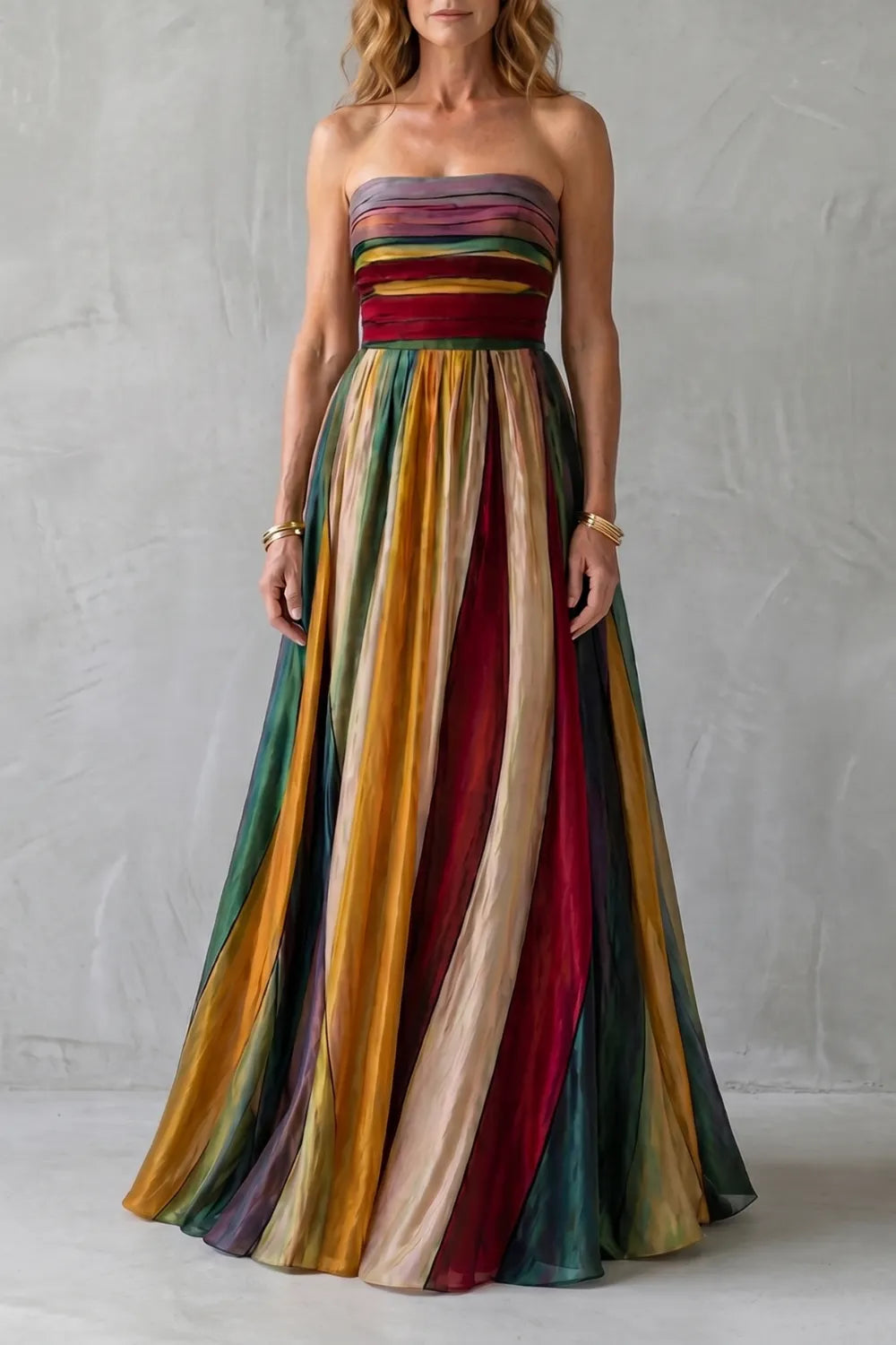 Multicolour sunset stripes – Maxi dress