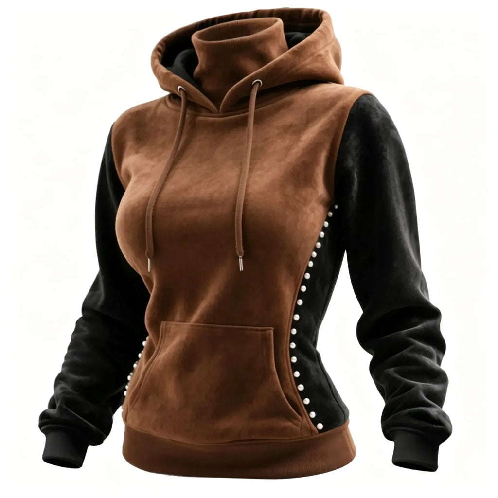 Stylish Two-Tone Hoodie with Unique Logo Design for Everyday Wear