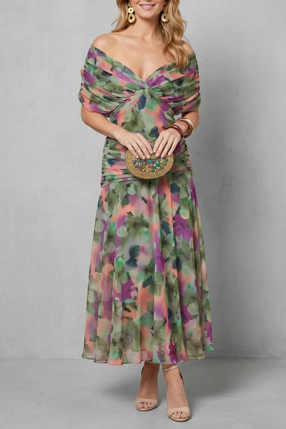Draped floral flow – Maxi dress