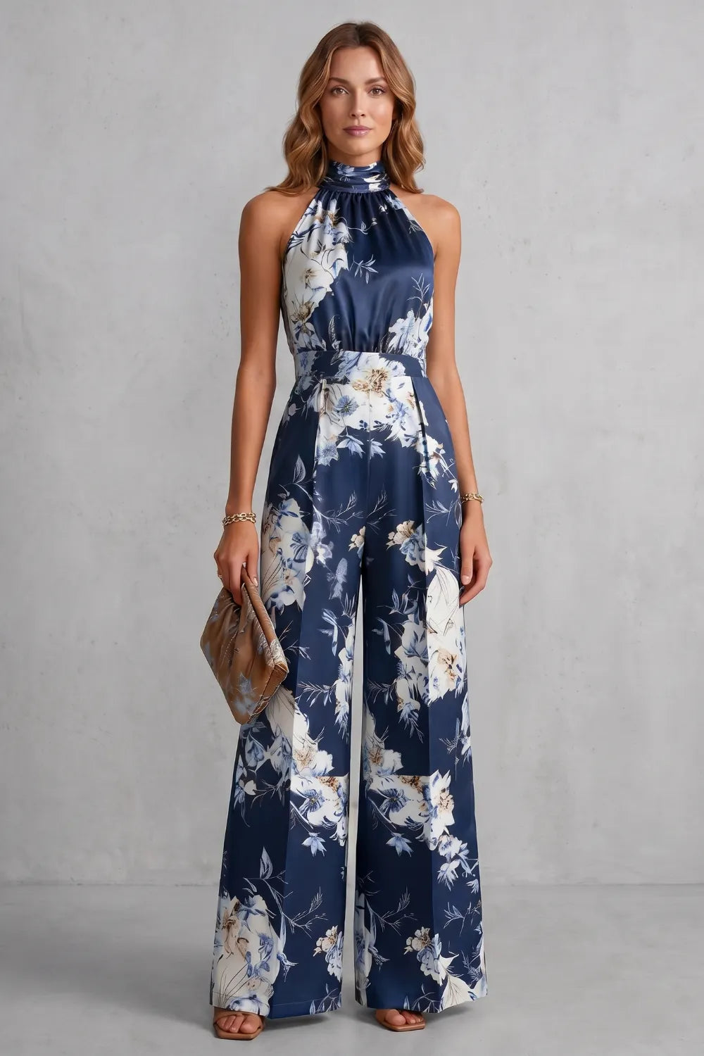 Romantic floral print – Halter jumpsuit
