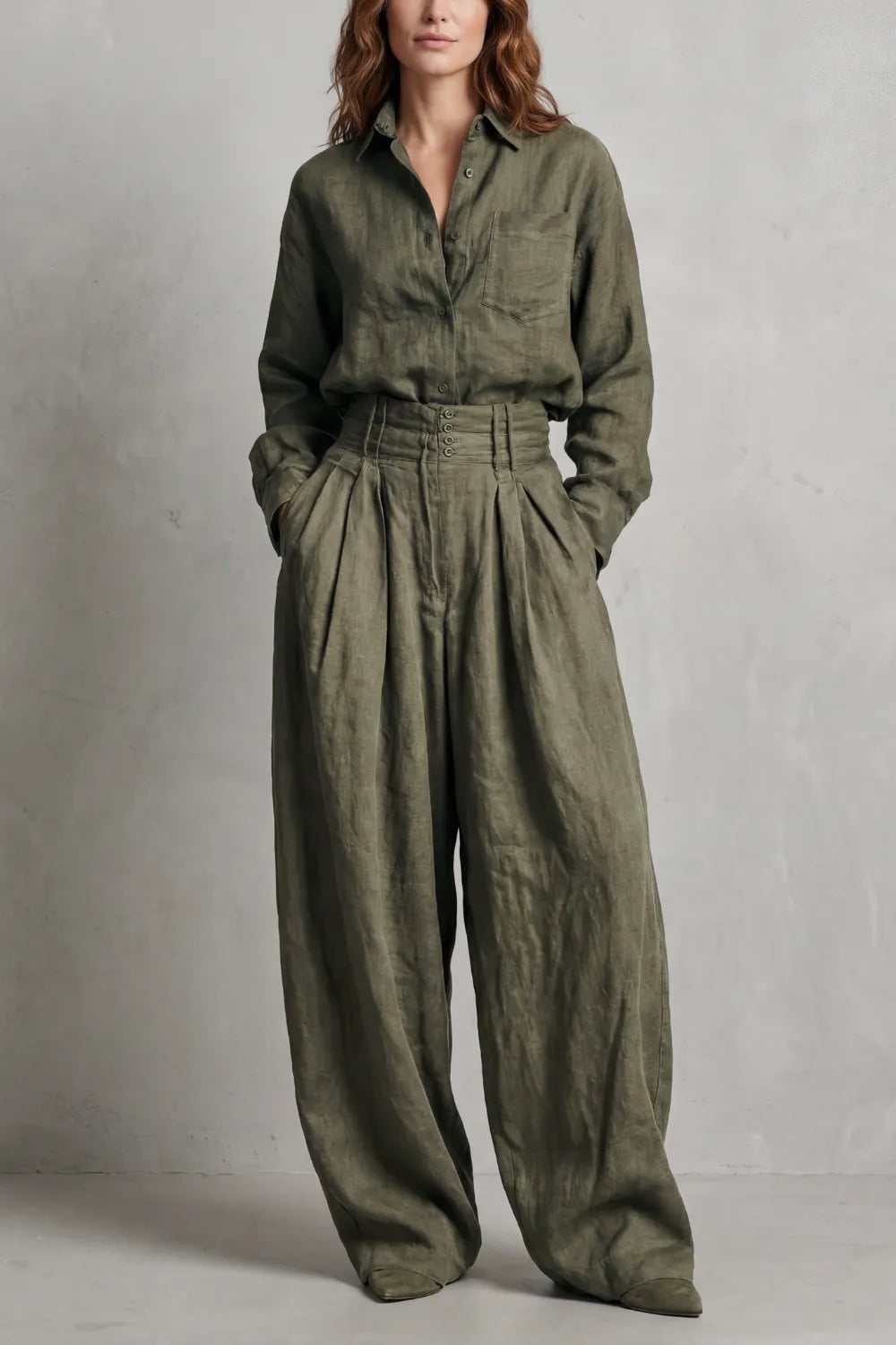 Relaxed neutral tailoring – Two-piece set