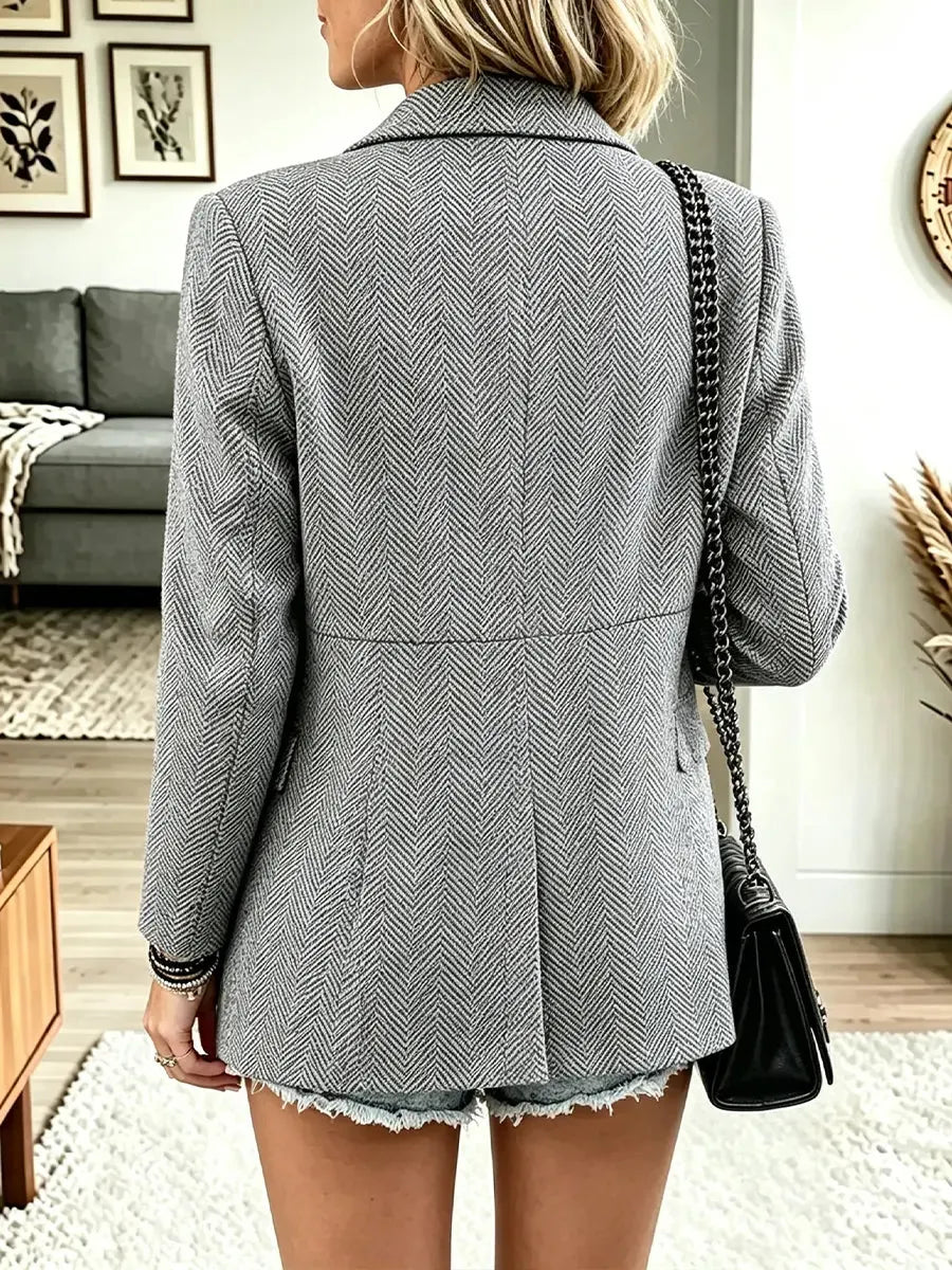 Women's Herringbone Casual Blazer