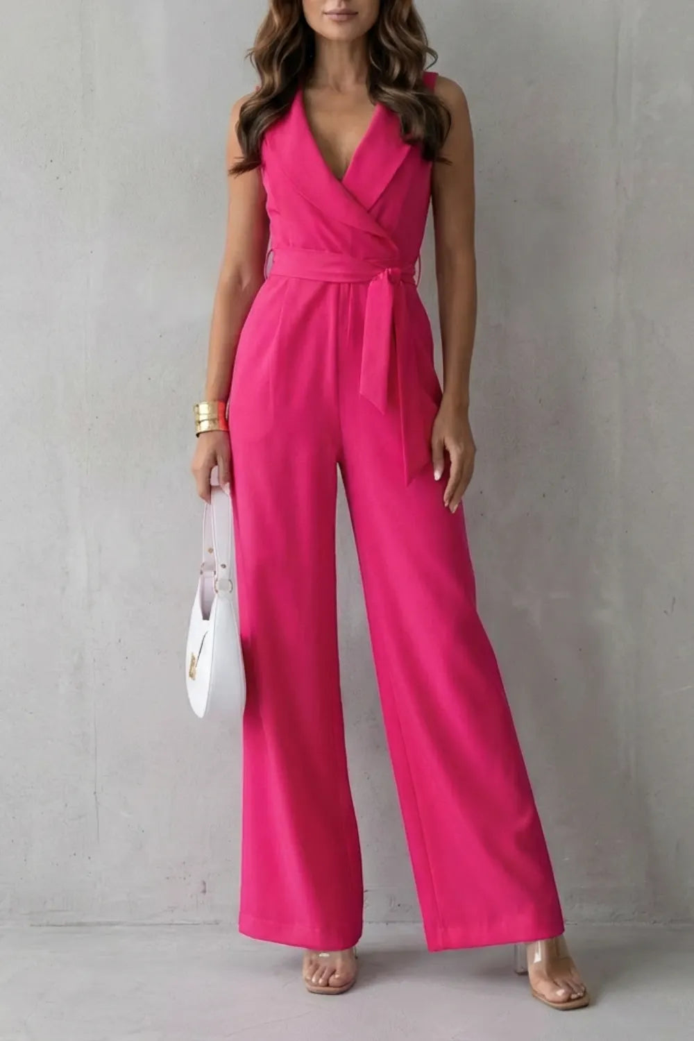 Lapel wrap waist – Tailored jumpsuit