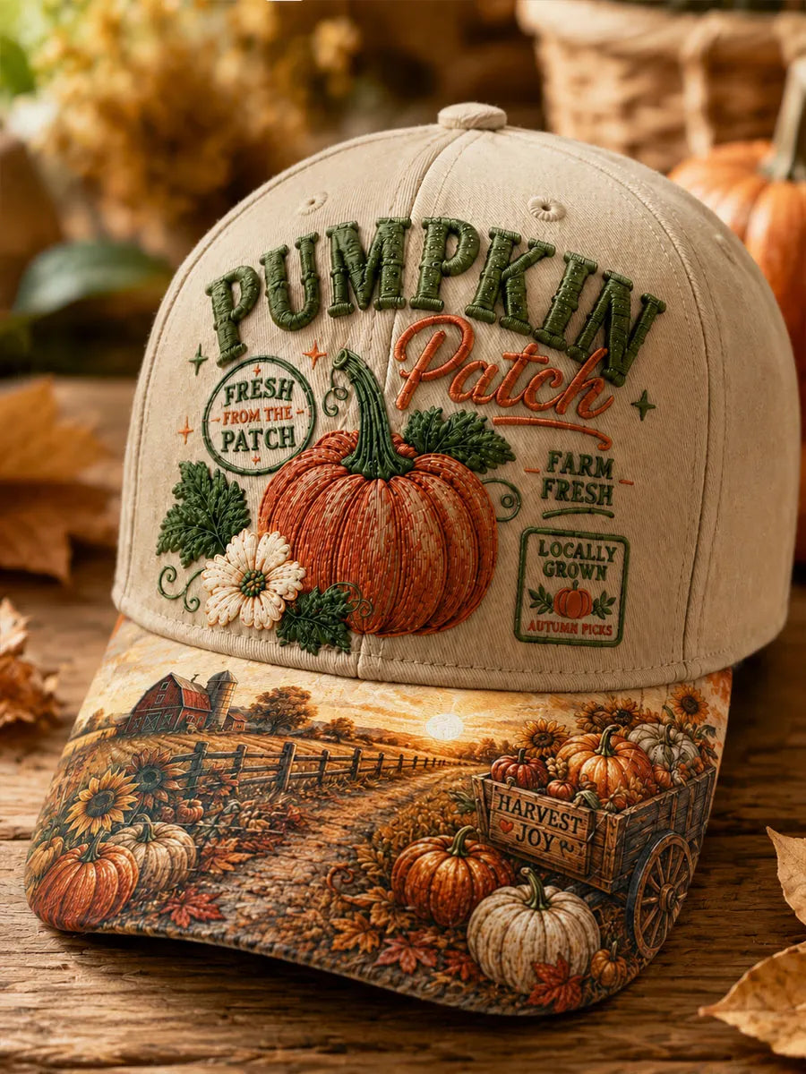 Pumpkin Patch Harvest Vintage Baseball Cap