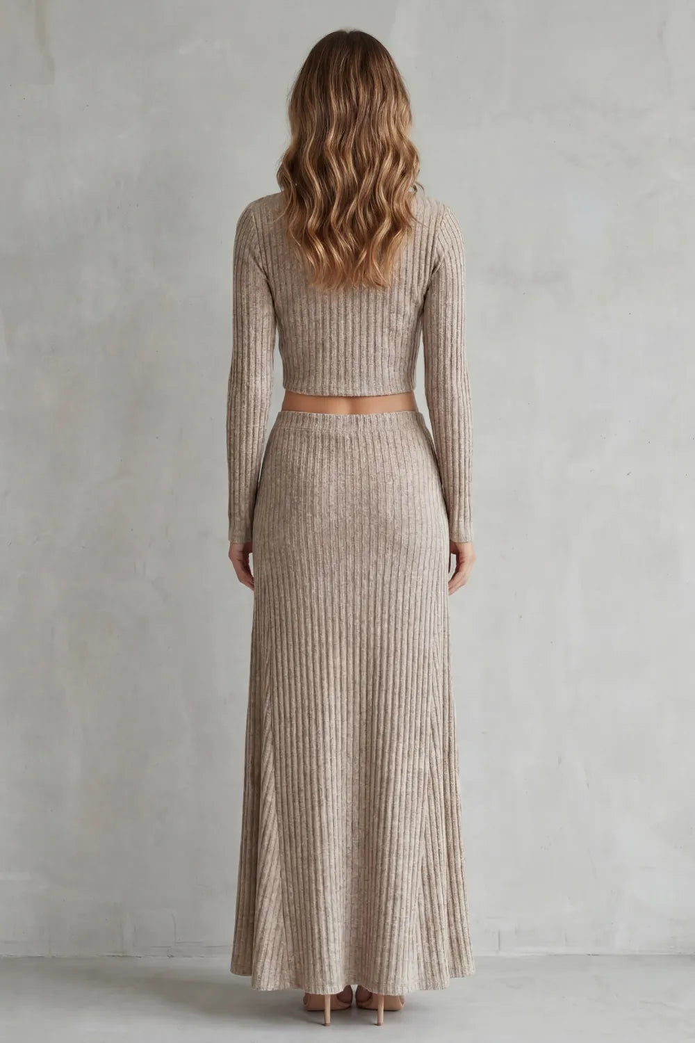 Ribbed Knit Elegance – Two-Piece Lounge Set