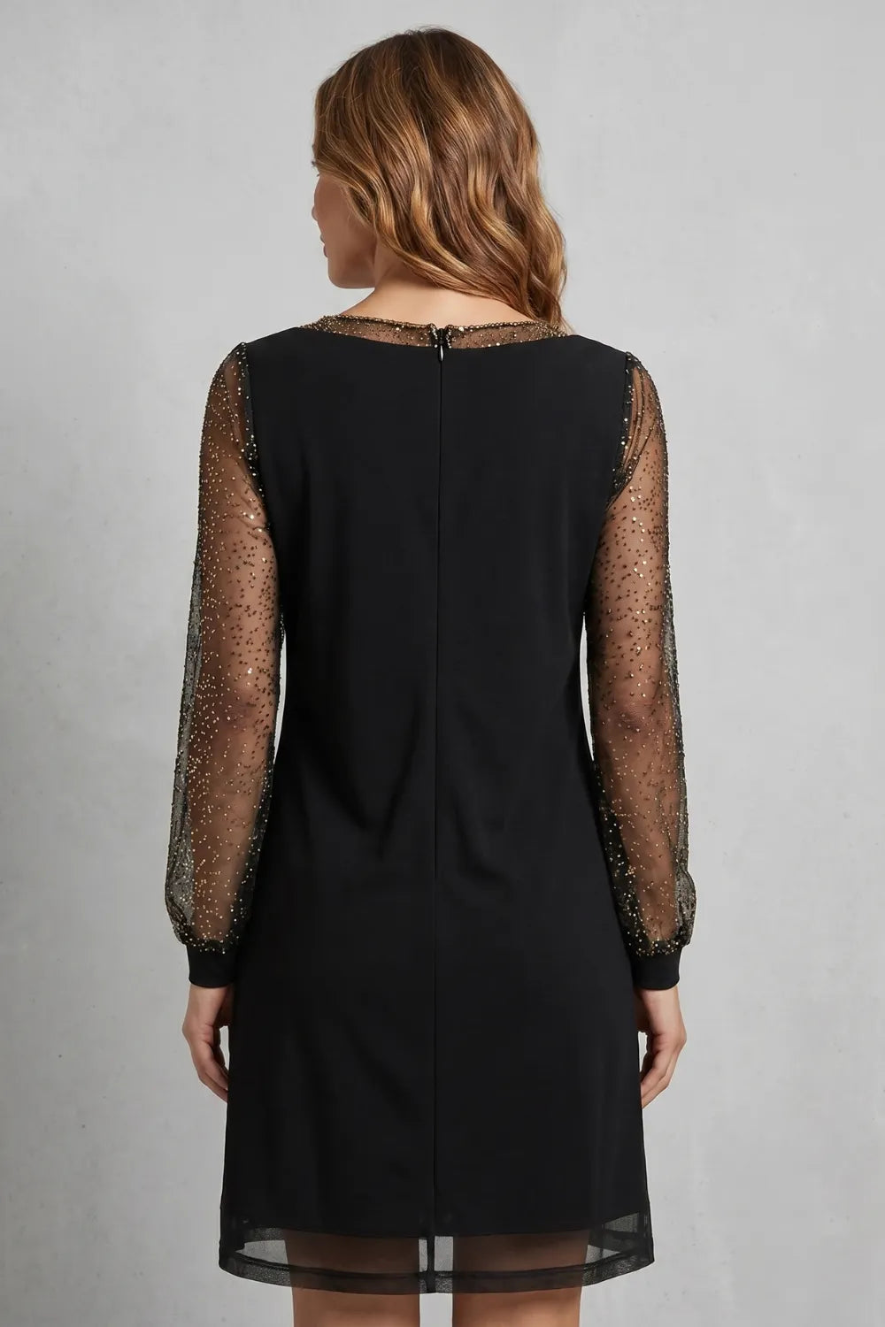 Sheer sparkle sleeves – Mini dress