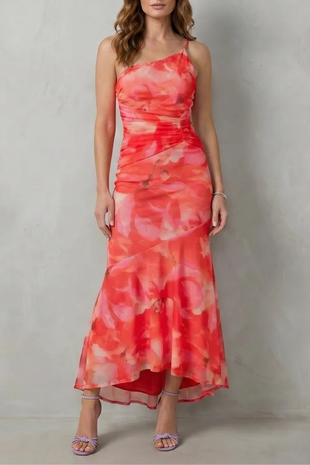 Floral elegance – Women’s One-Shoulder Maxi Dress