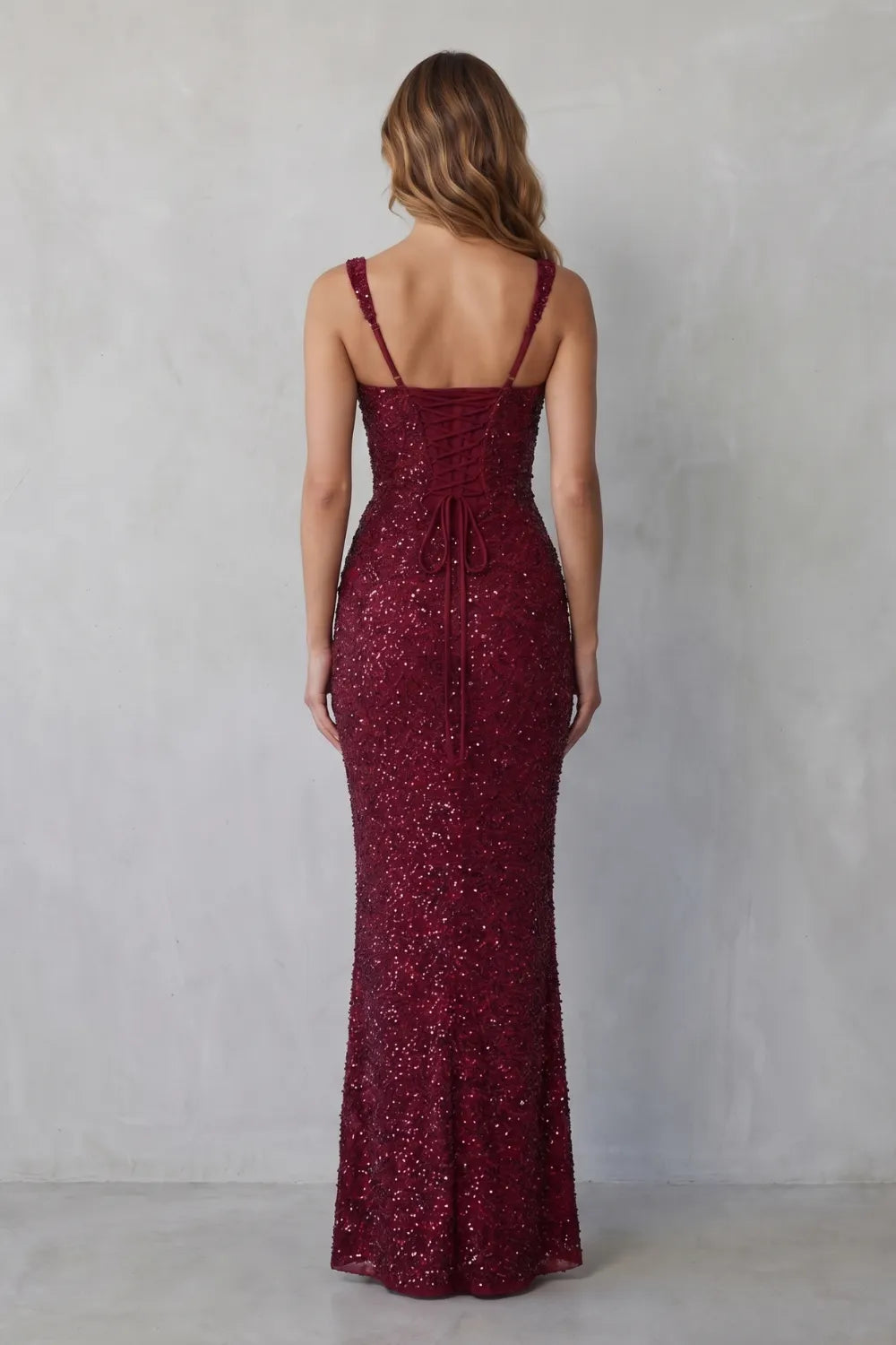 Sequin sculpt glamour – Maxi dress