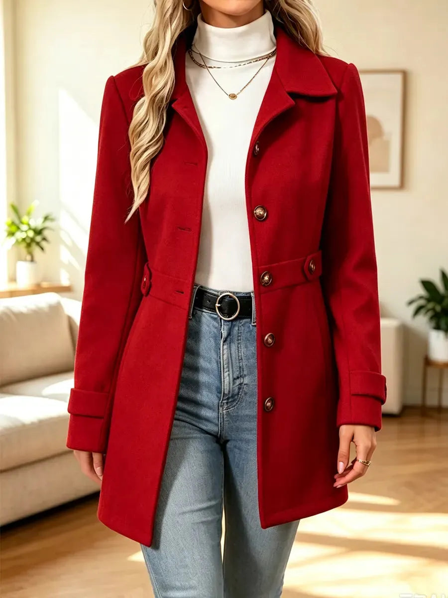 Retro Chic Lapel Button Art Casual Stylish Long Sleeve Coat