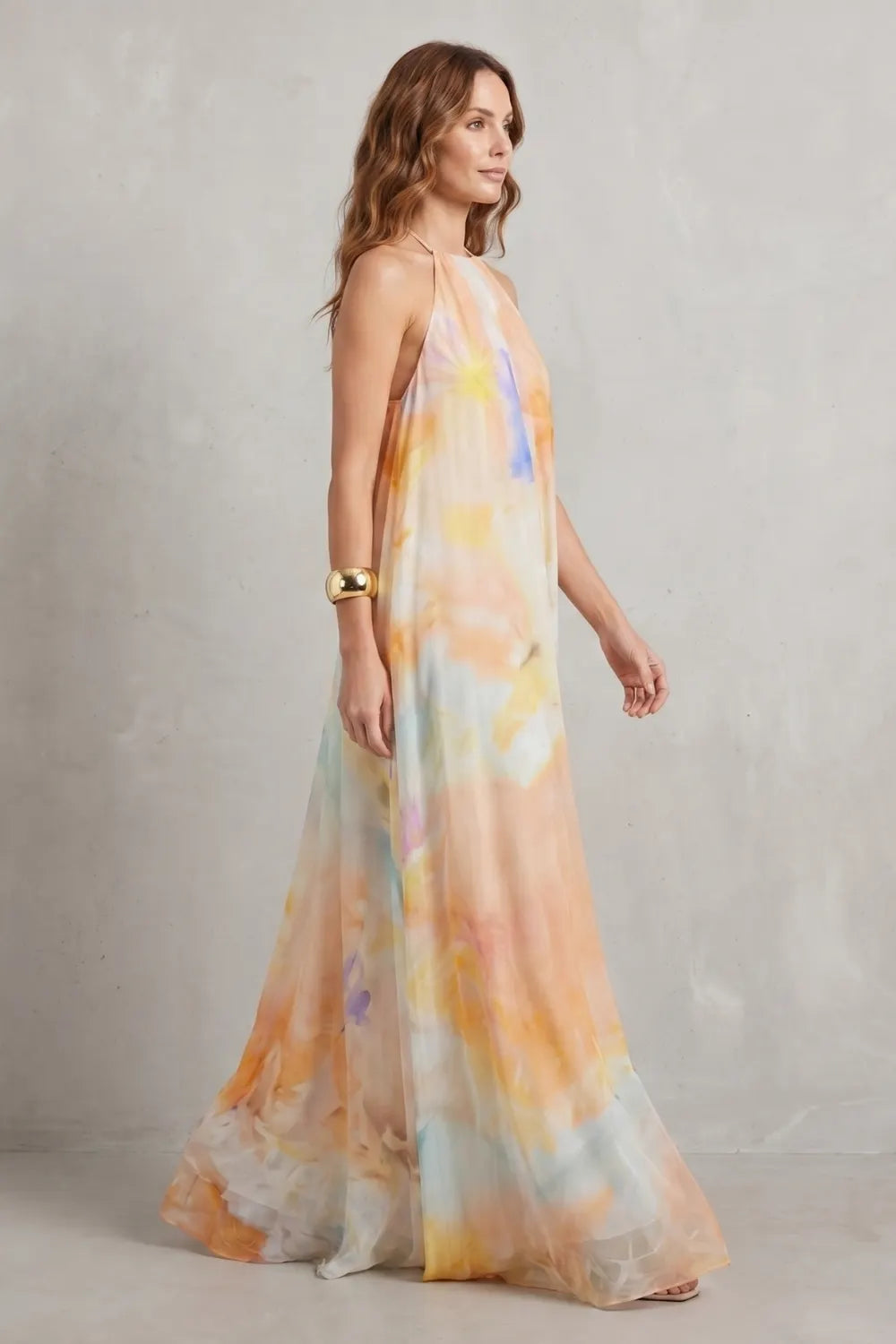 Watercolour halter grace – Maxi dress