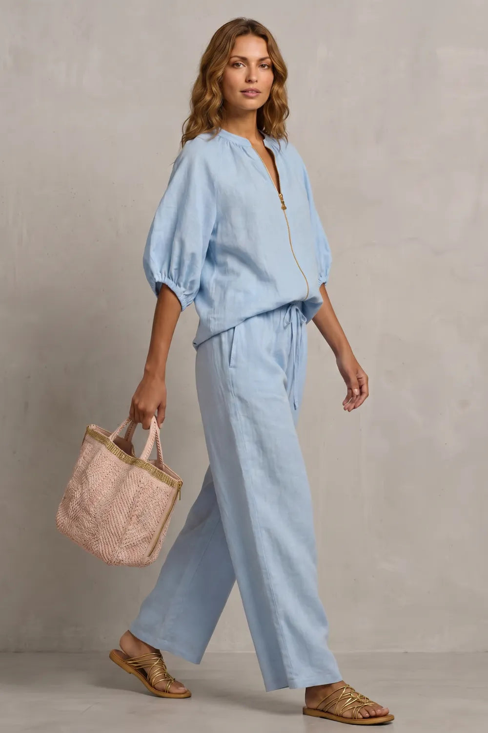 Relaxed zip-front comfort – Trouser set
