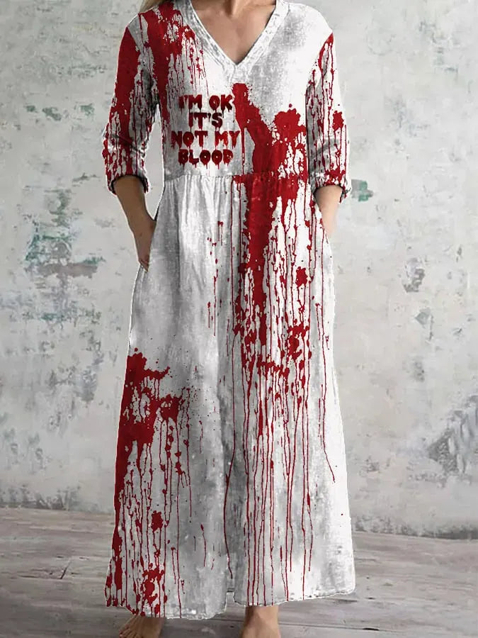 Women's Blood Stains Print Dress  dc01