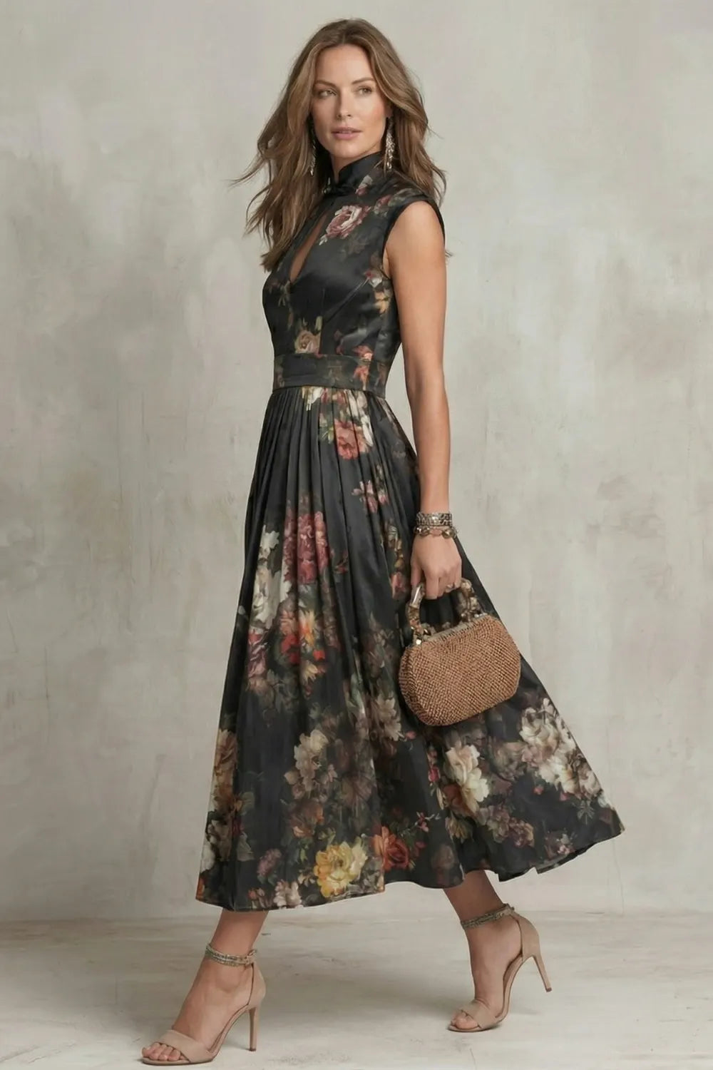 Vintage floral elegance – Midi dress