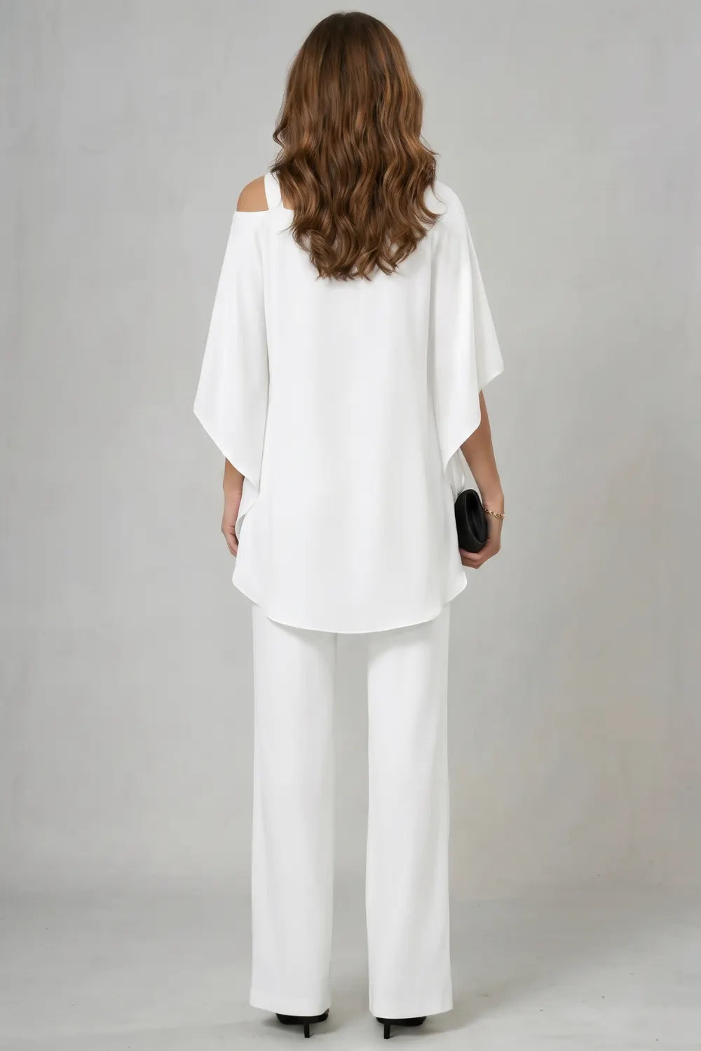 Asymmetric chiffon flow – Top and trouser set