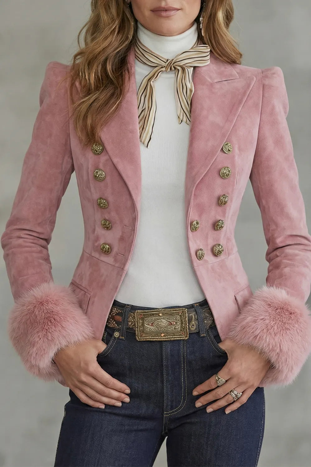 Tailored slim fit elegance – Suede blazer