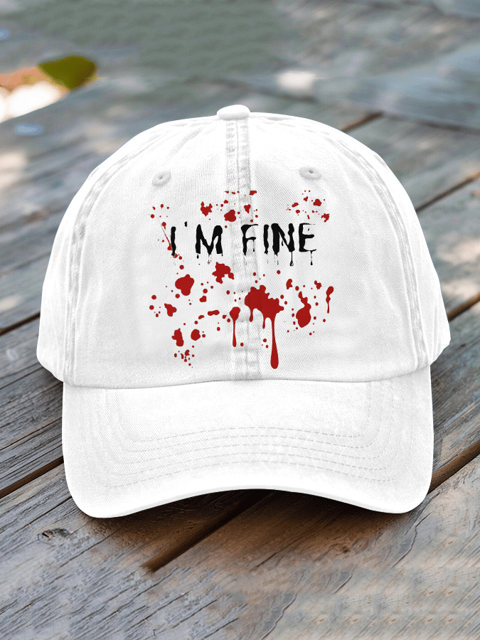 I'm Fine Blood Print Hat  f5ac