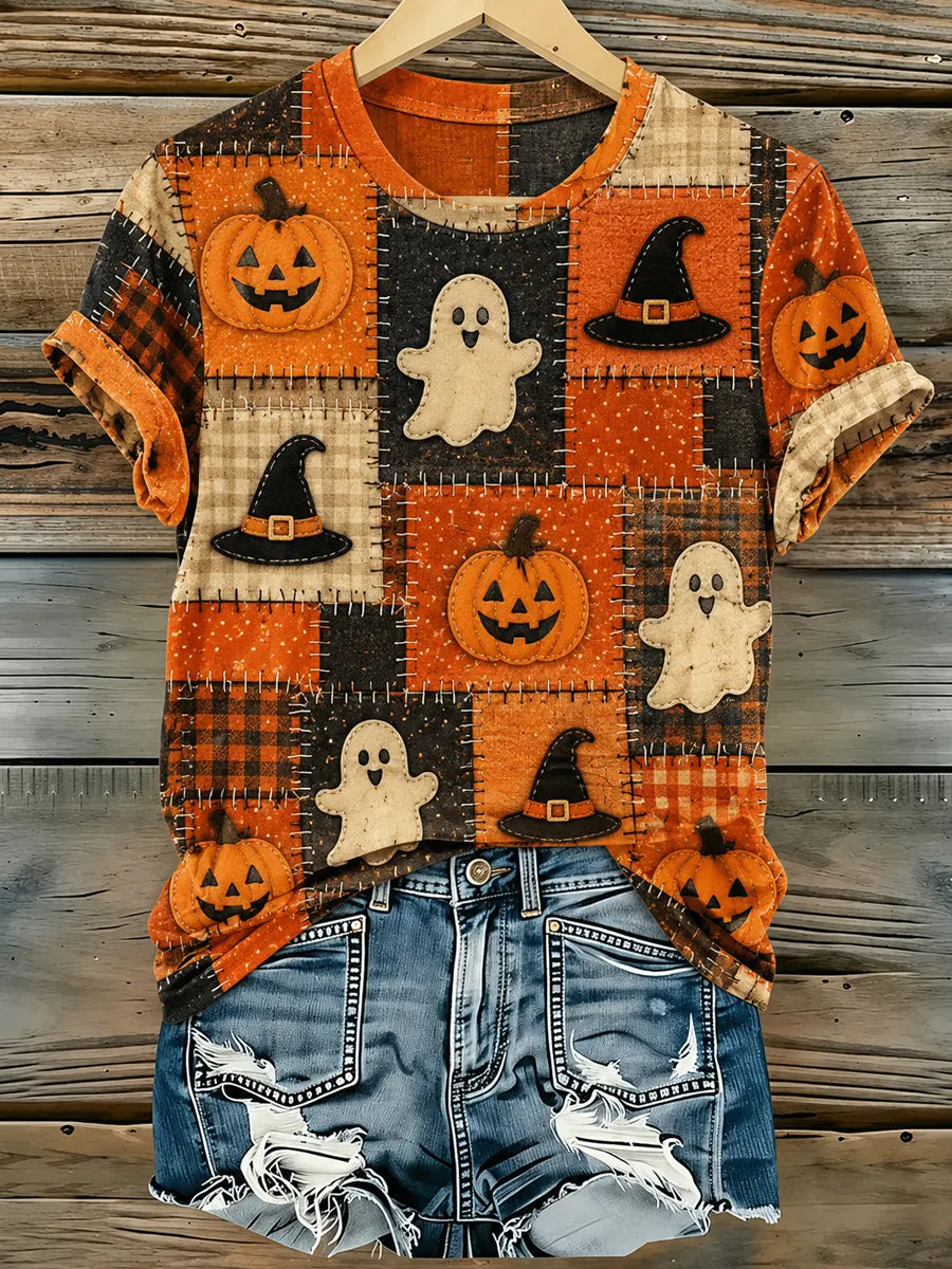 Women's Halloween Print Casual T-Shirt