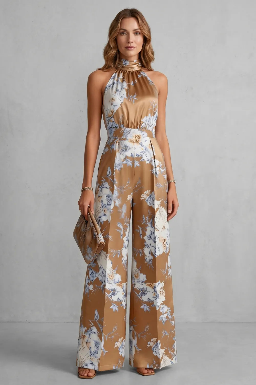 Romantic floral print – Halter jumpsuit