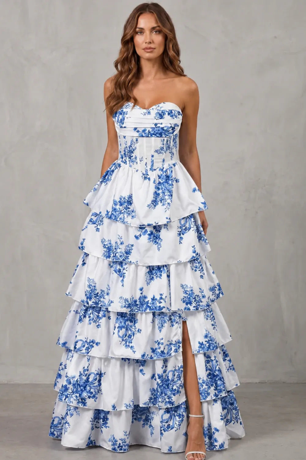 Layered floral couture – Maxi dress