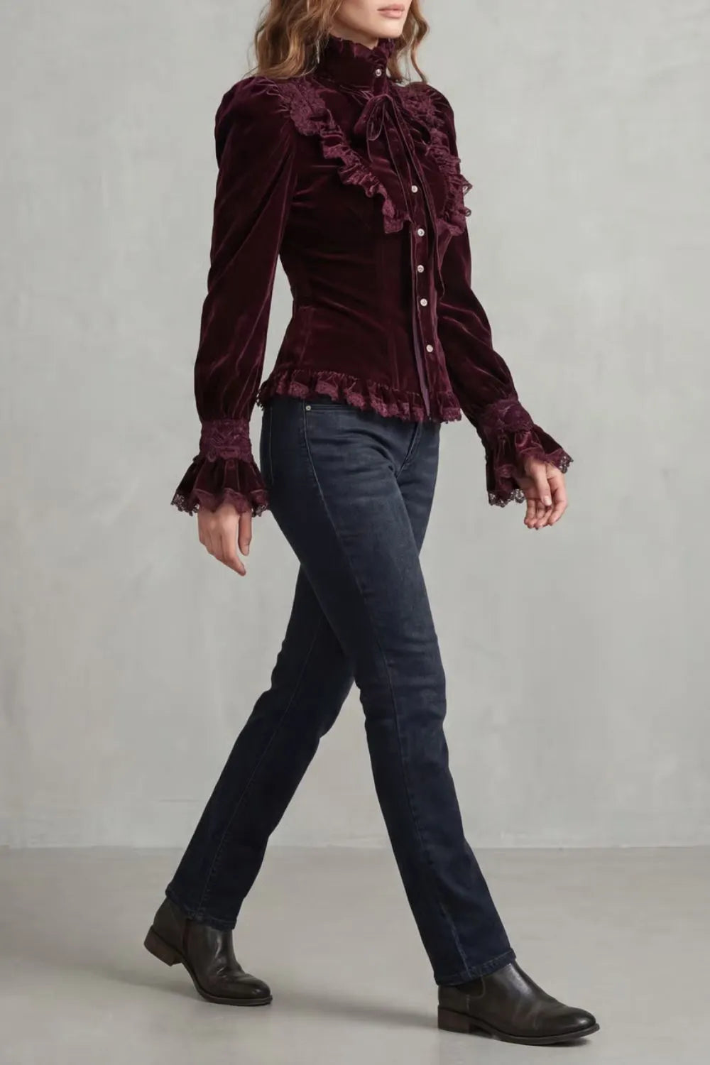 Ruffled velvet lace – Victorian blouse