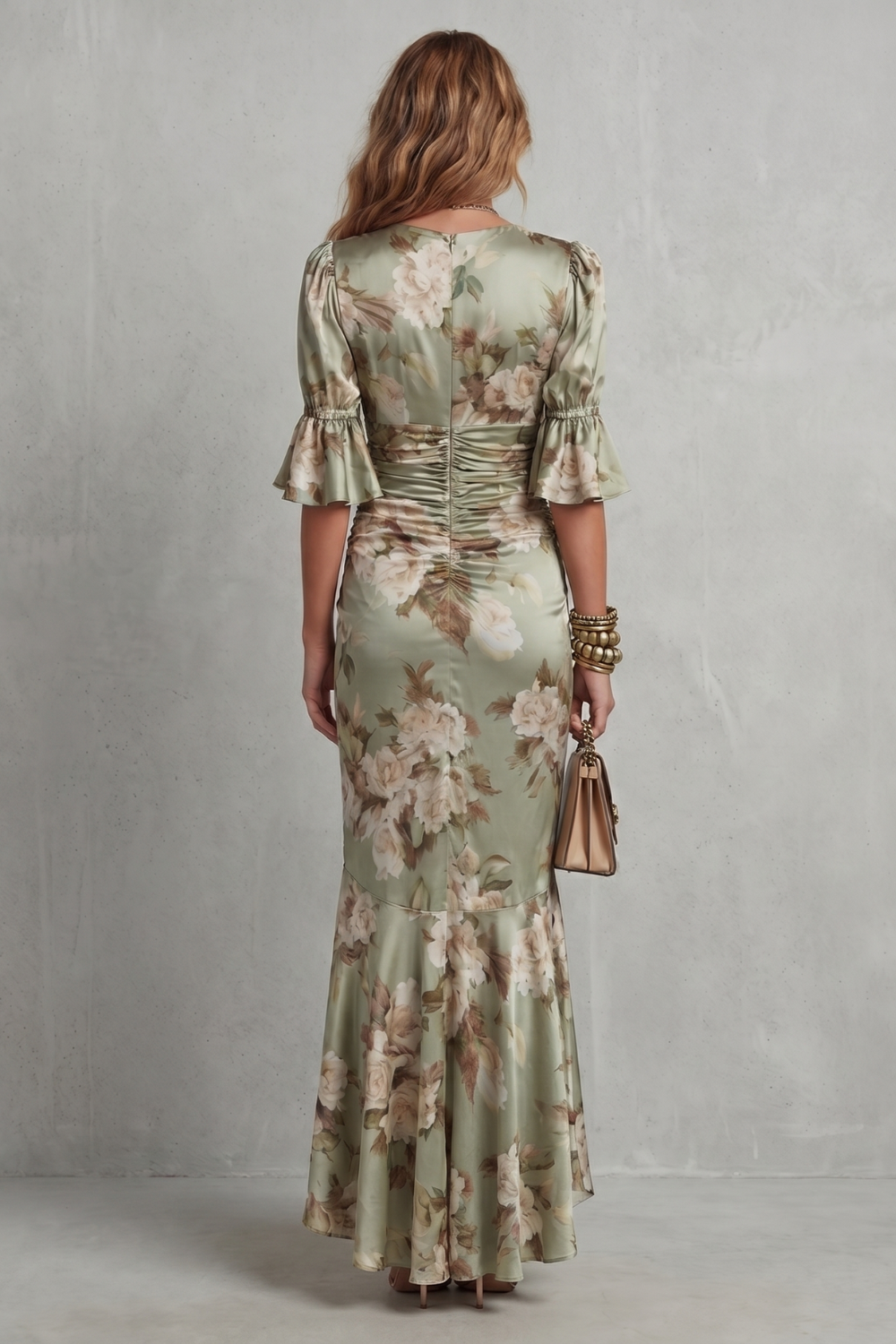 Romantic floral draping – Maxi dress