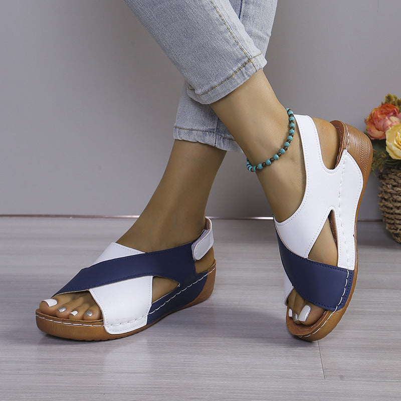 Fashion Fish Mouth Thick Bottom Velcro Sandals
