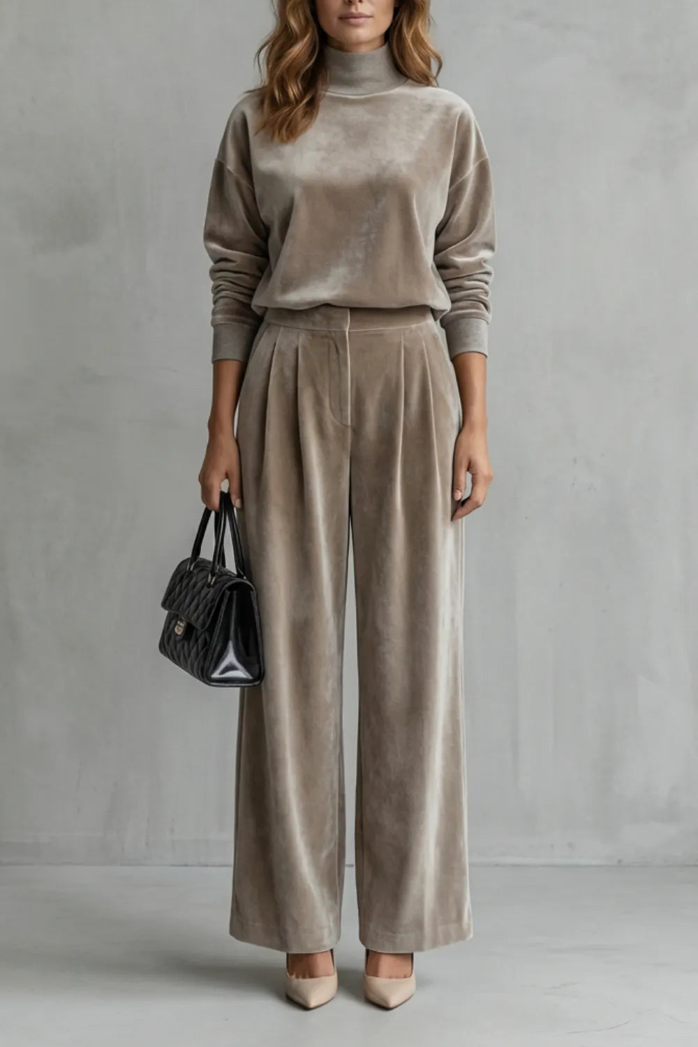 Luxe Velour Elegance – Two-Piece Lounge Set