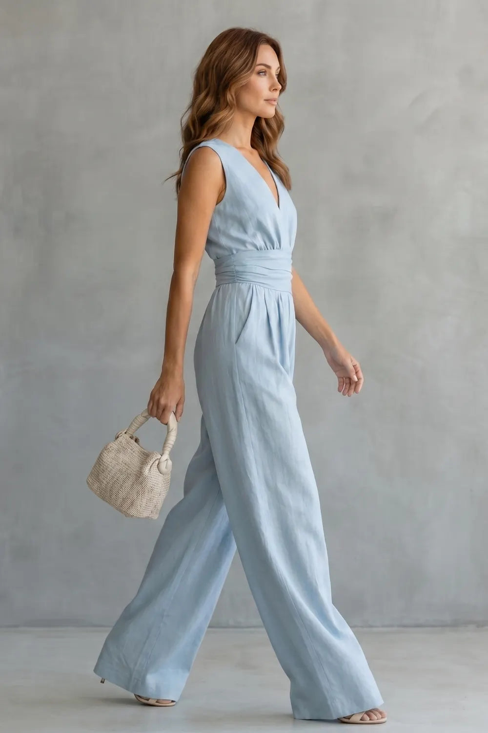 Waist-defining elegance – Sleeveless jumpsuit