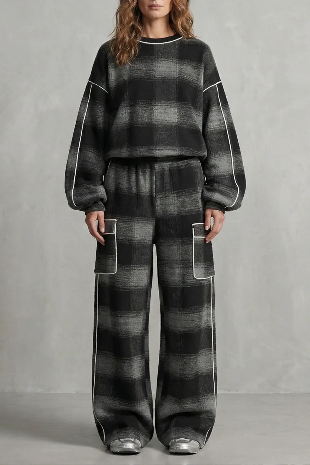 Distressed plaid street style – Two piece set