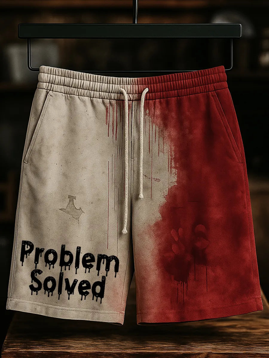 Problem Solved Bloody Art Pride Print Shorts
