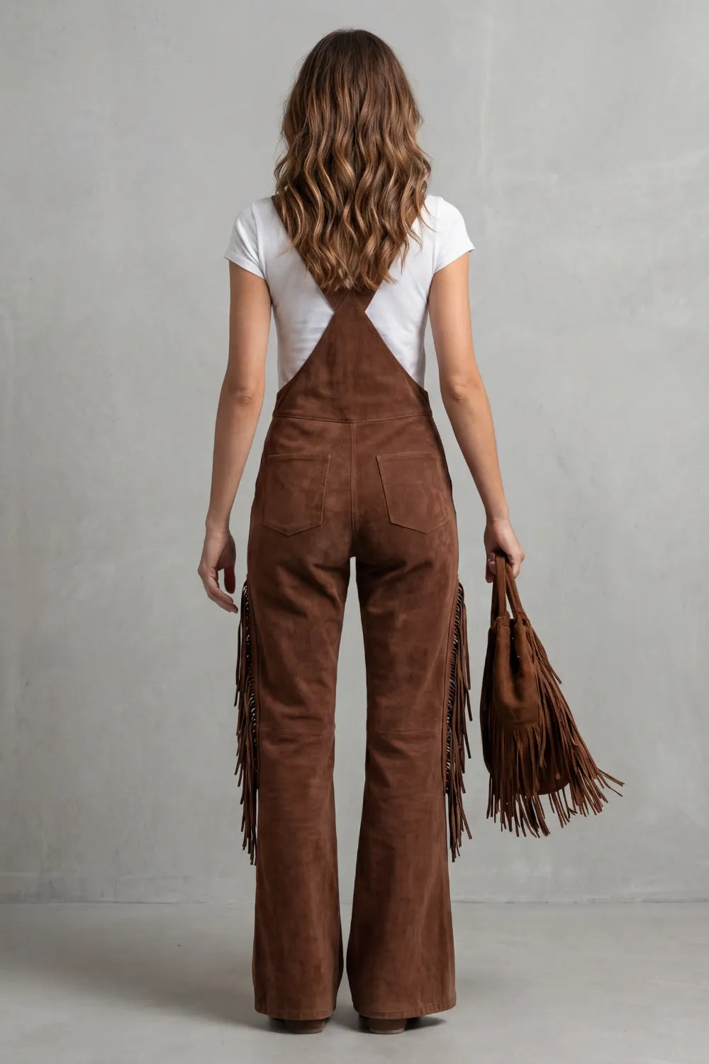 Western fringe detail – Flared overalls