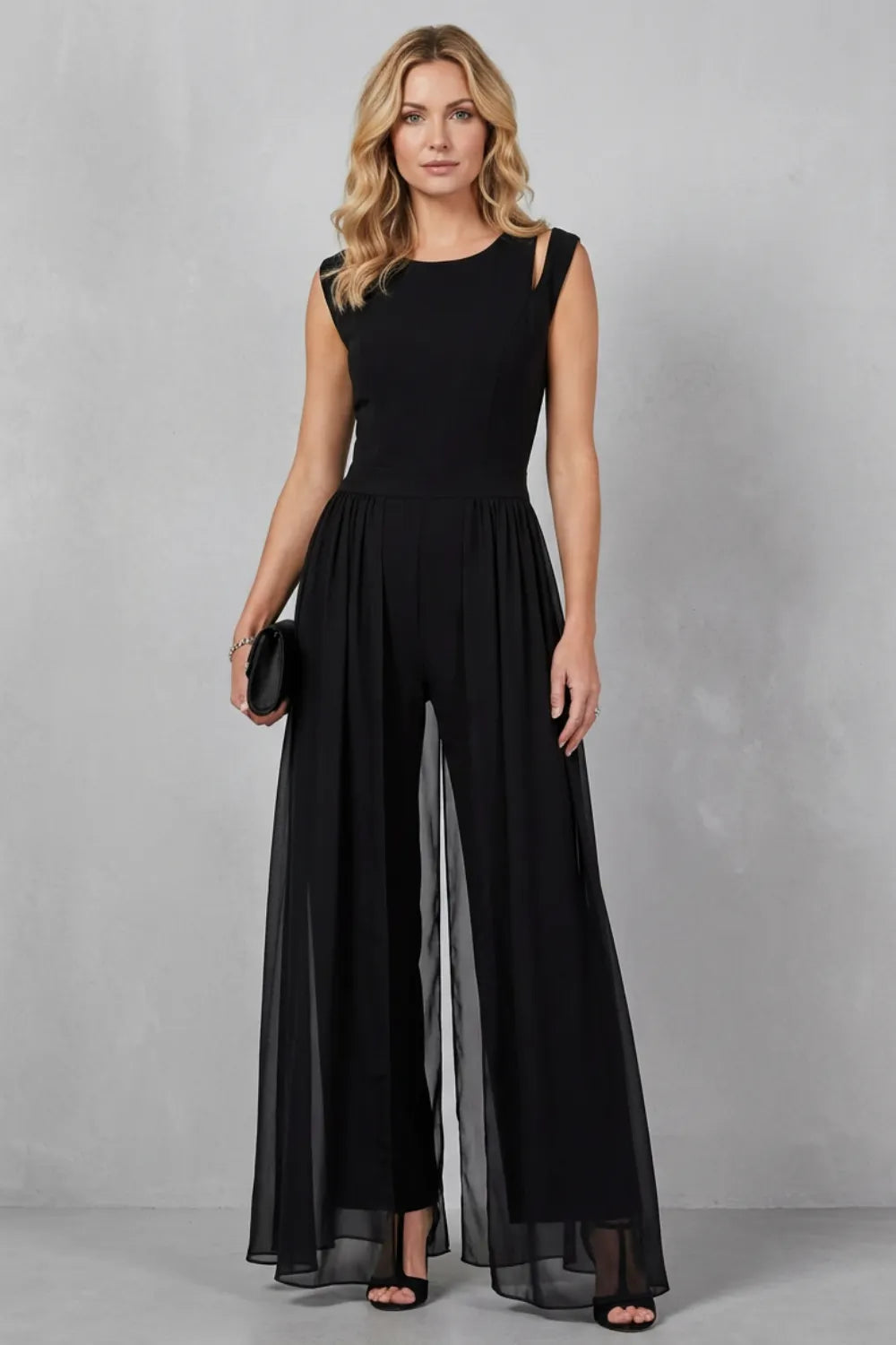 Sheer panel cutout – Evening jumpsuit