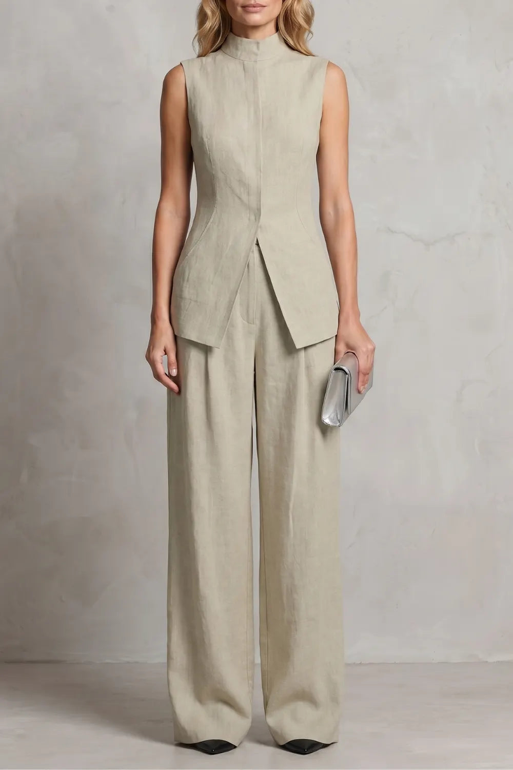 Draped tailored elegance – Trouser set