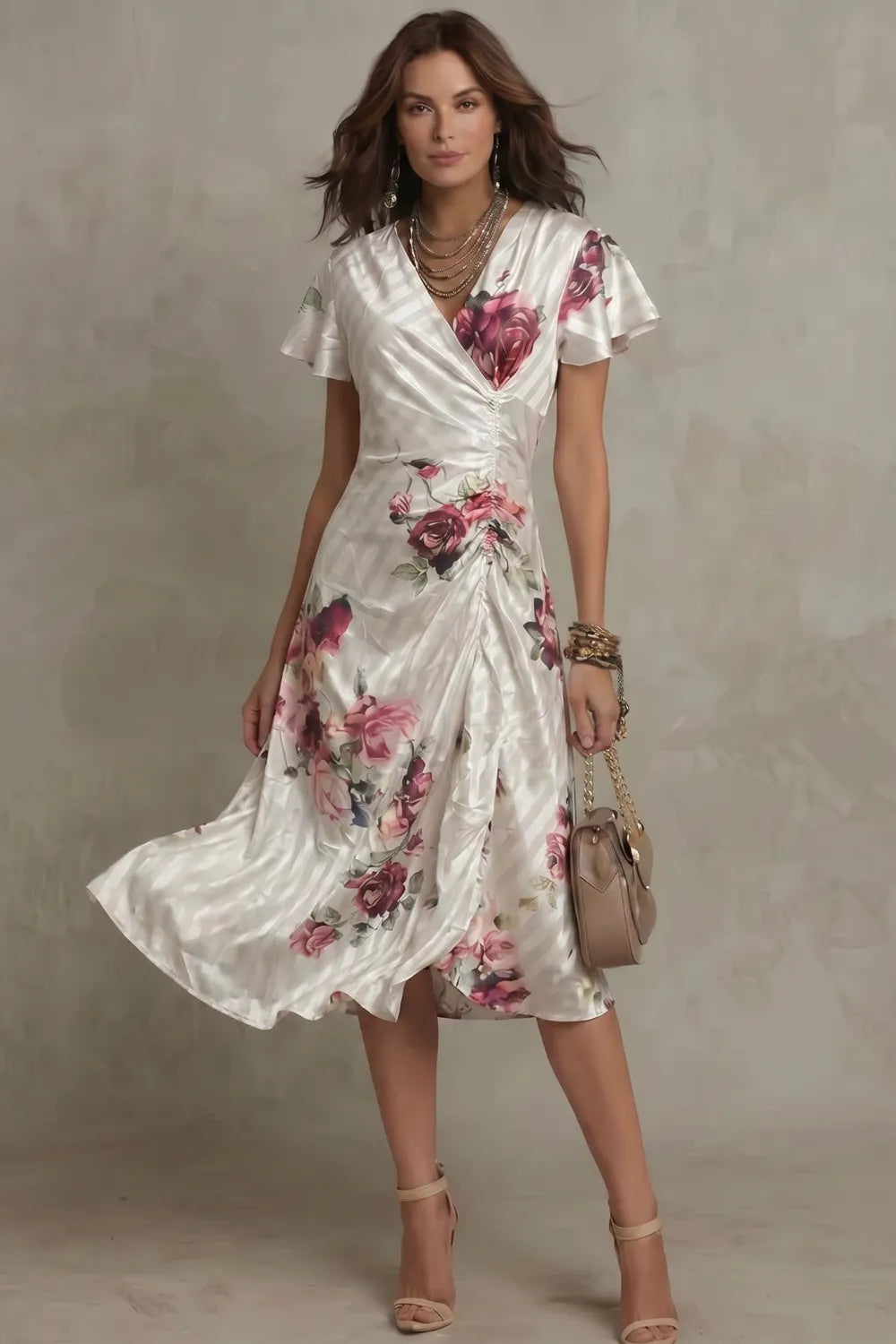 Vintage satin romance – Midi dress