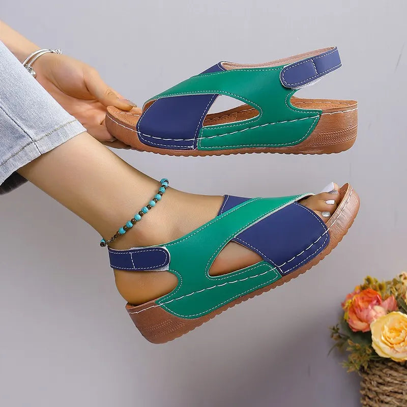Fashion Fish Mouth Thick Bottom Velcro Sandals