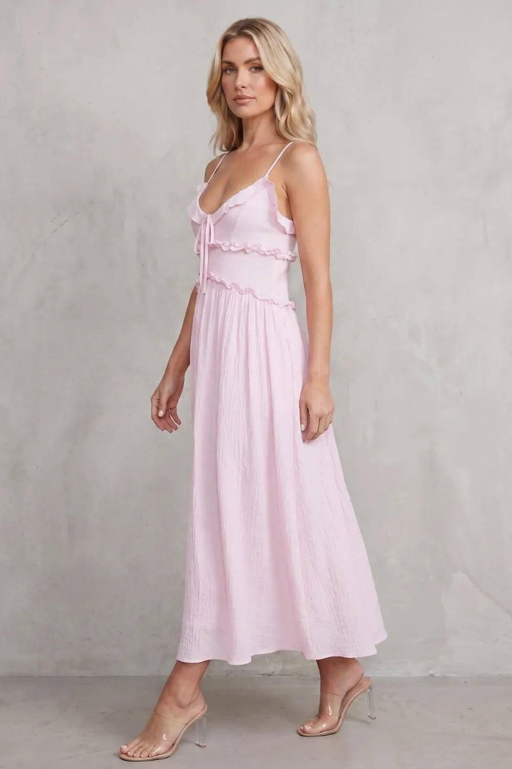 Ruffled sweetheart romance – Midi dress