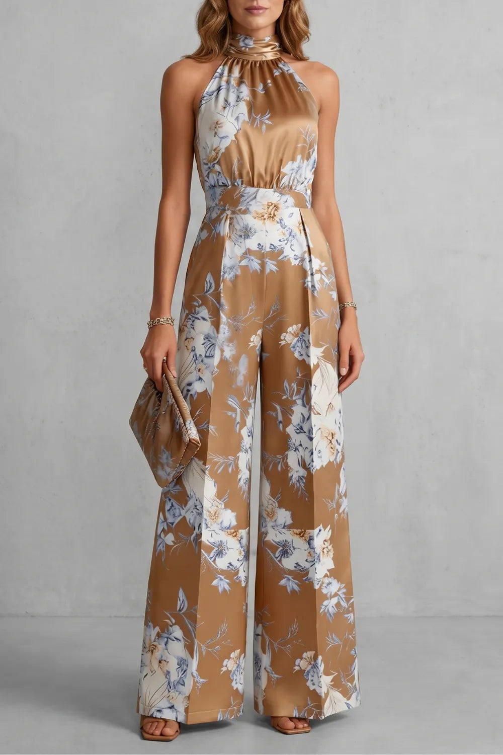 Romantic floral print – Halter jumpsuit