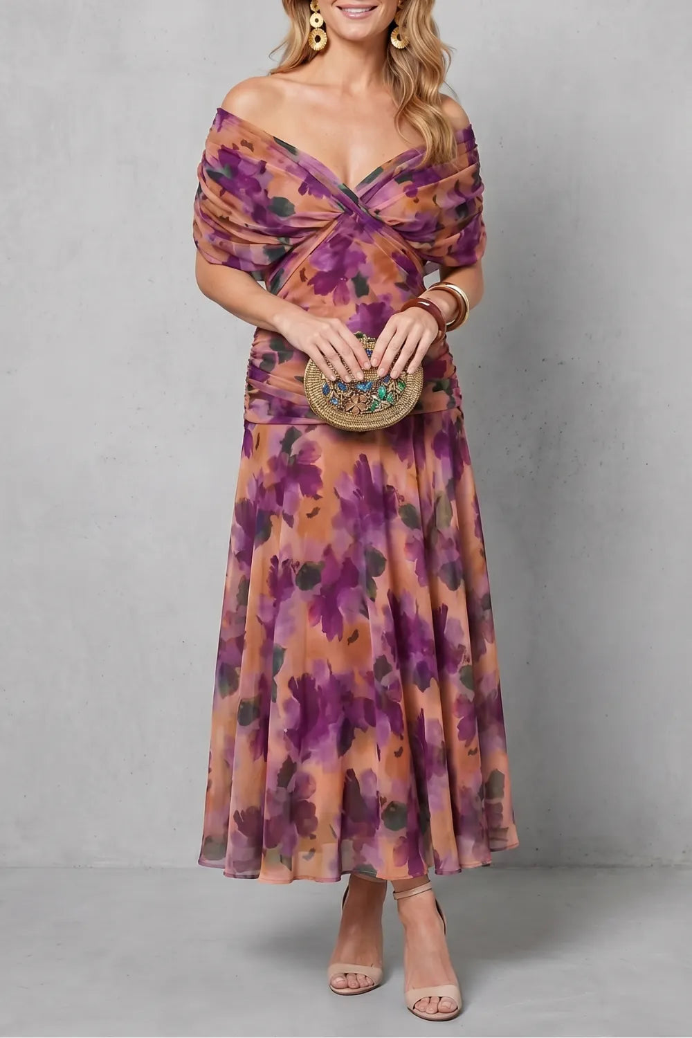 Draped floral flow – Maxi dress