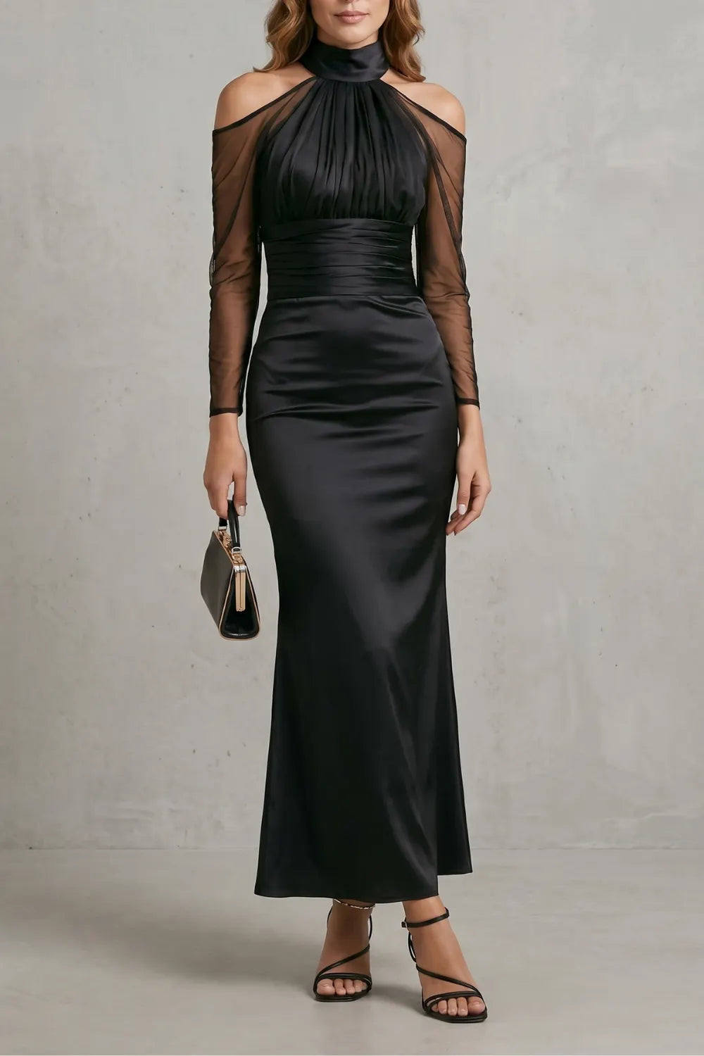 Sheer mesh elegance – Mermaid maxi dress