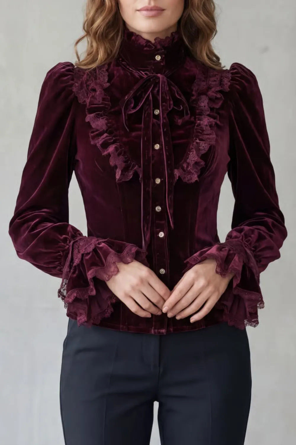 Ruffled velvet lace – Victorian blouse