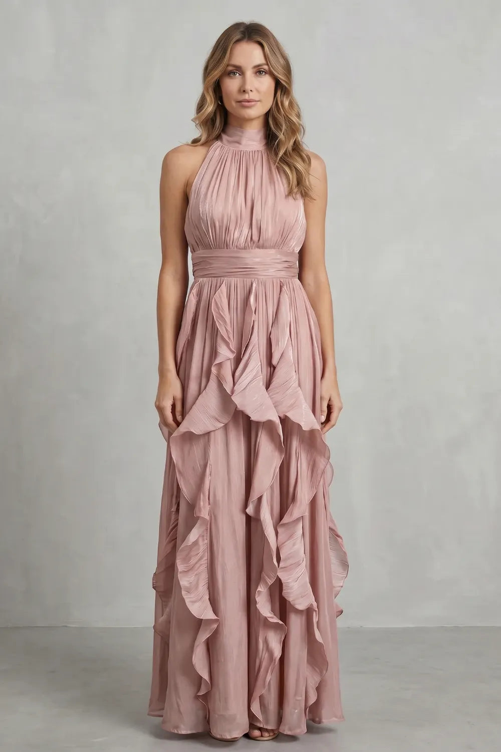 Ruffled chiffon elegance – Maxi dress