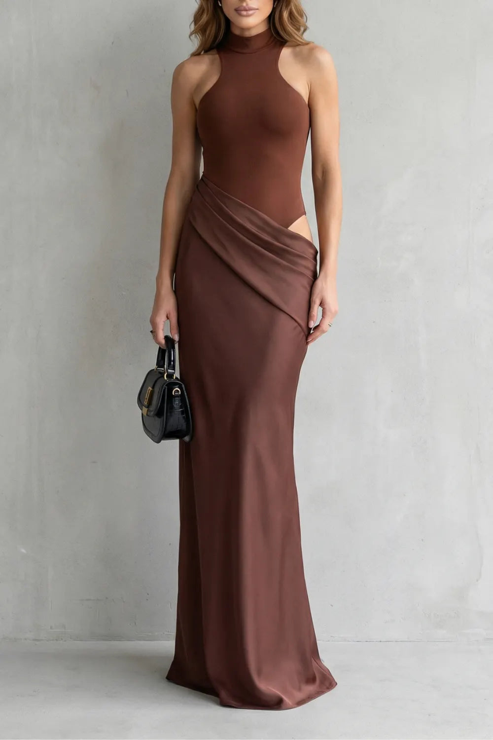 Sculpted allure – Women’s Cut-Out Maxi Dress