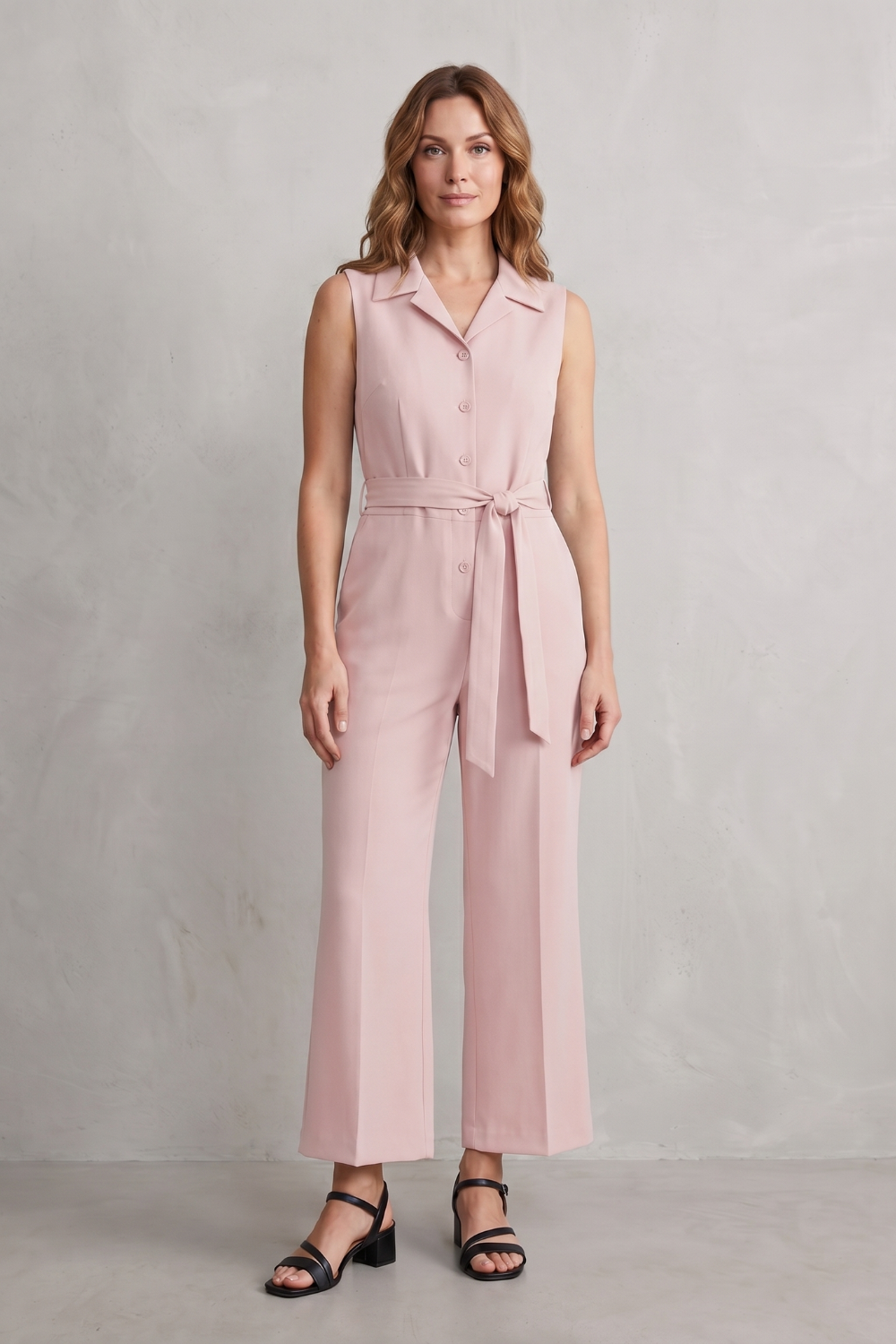 Belted office elegance – Wide-leg jumpsuit